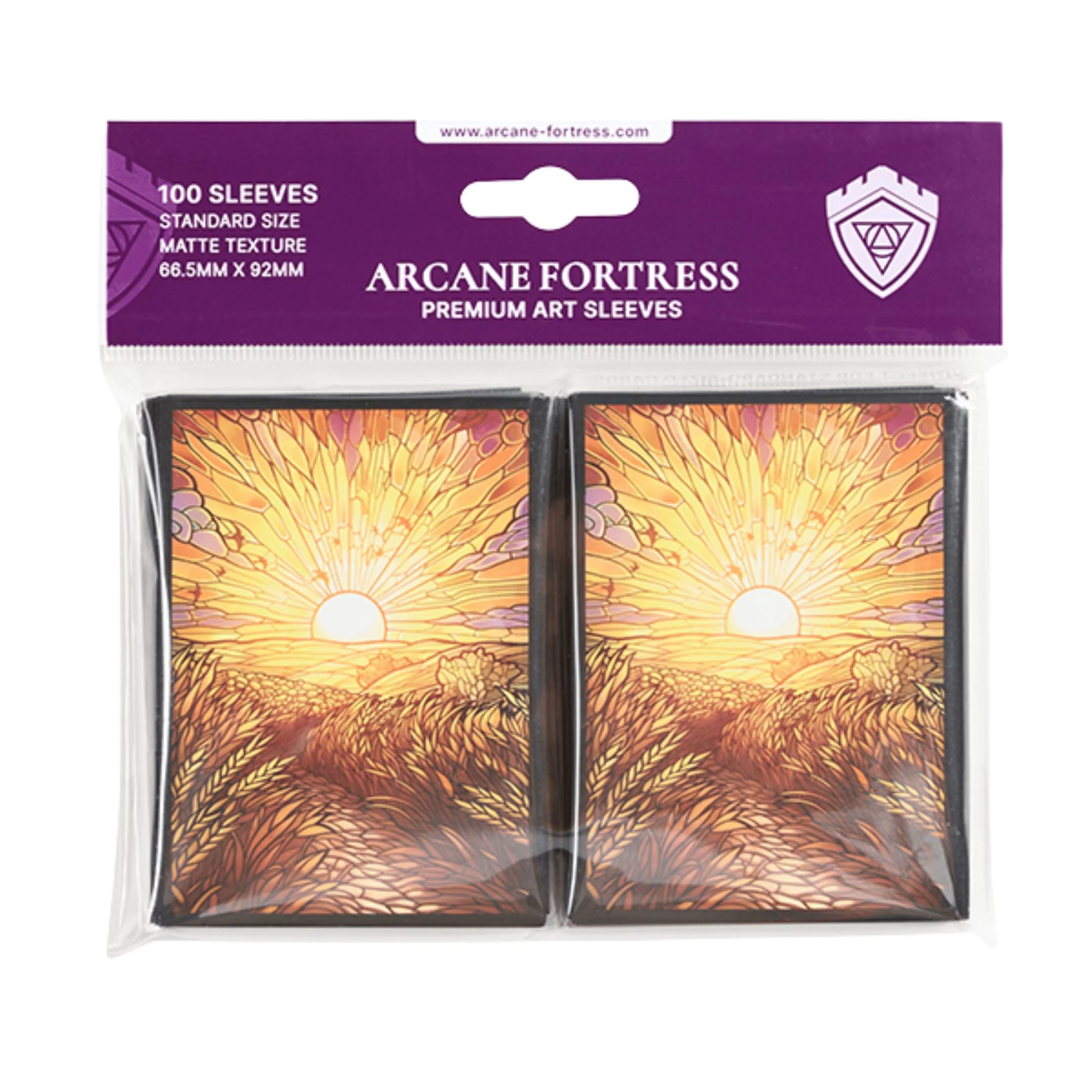 Arcane Fortress Standard Matte Stained Glass Golden Plains Deck Protector Card Sleeves