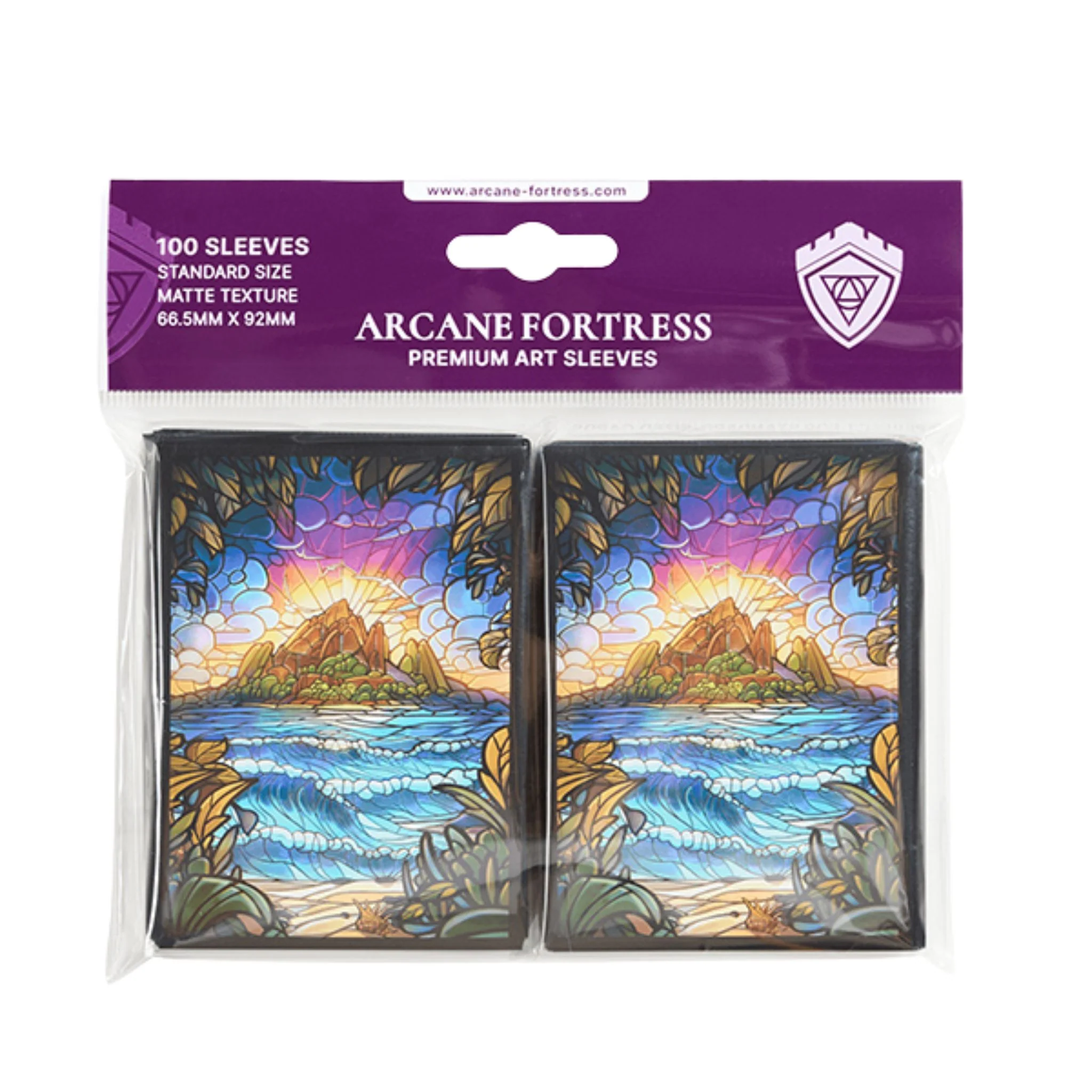 Arcane Fortress Standard Matte Stained Glass Hidden Island Deck Protector Card Sleeves