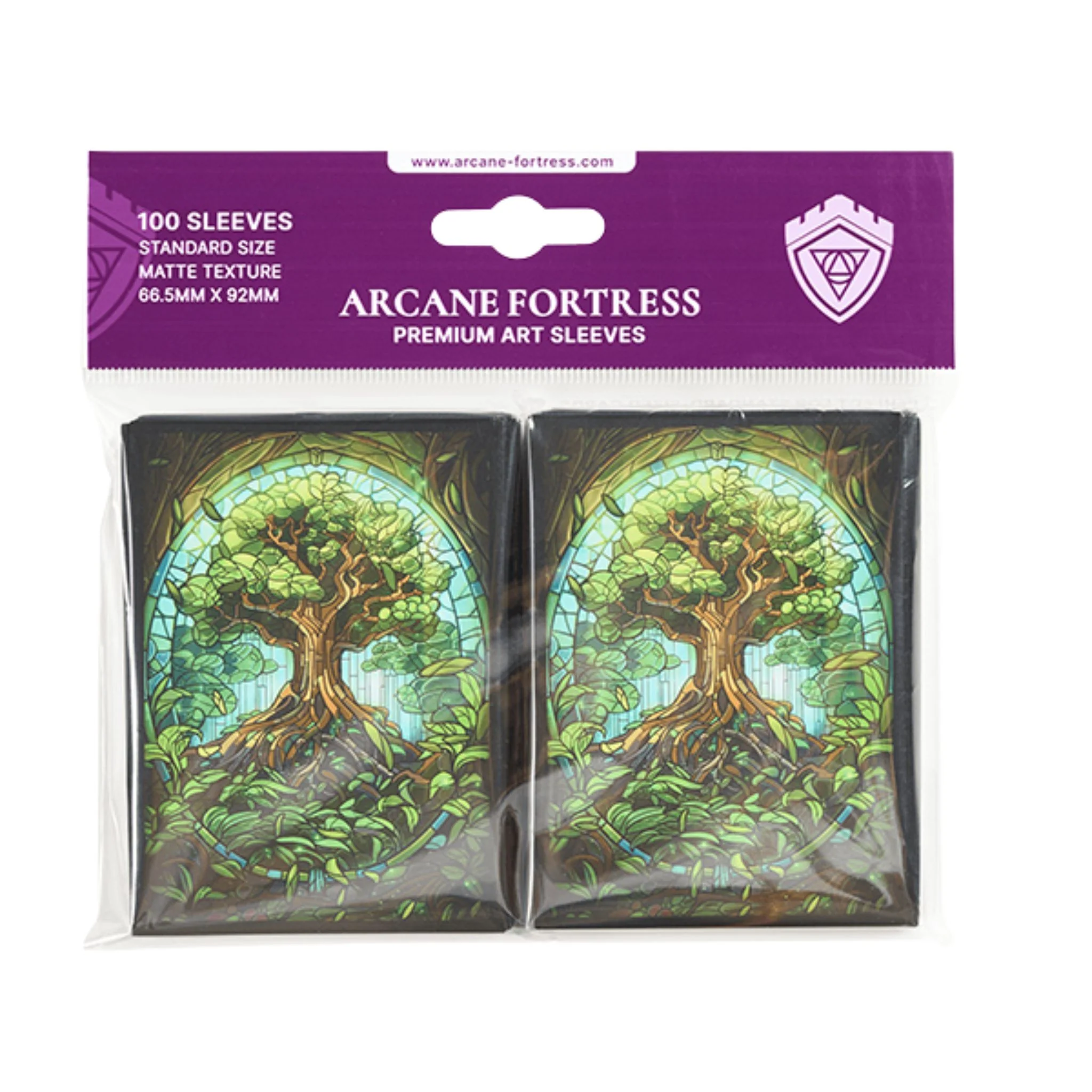 Arcane Fortress Standard Matte Stained Glass Mythical Forest Deck Protector Card Sleeves