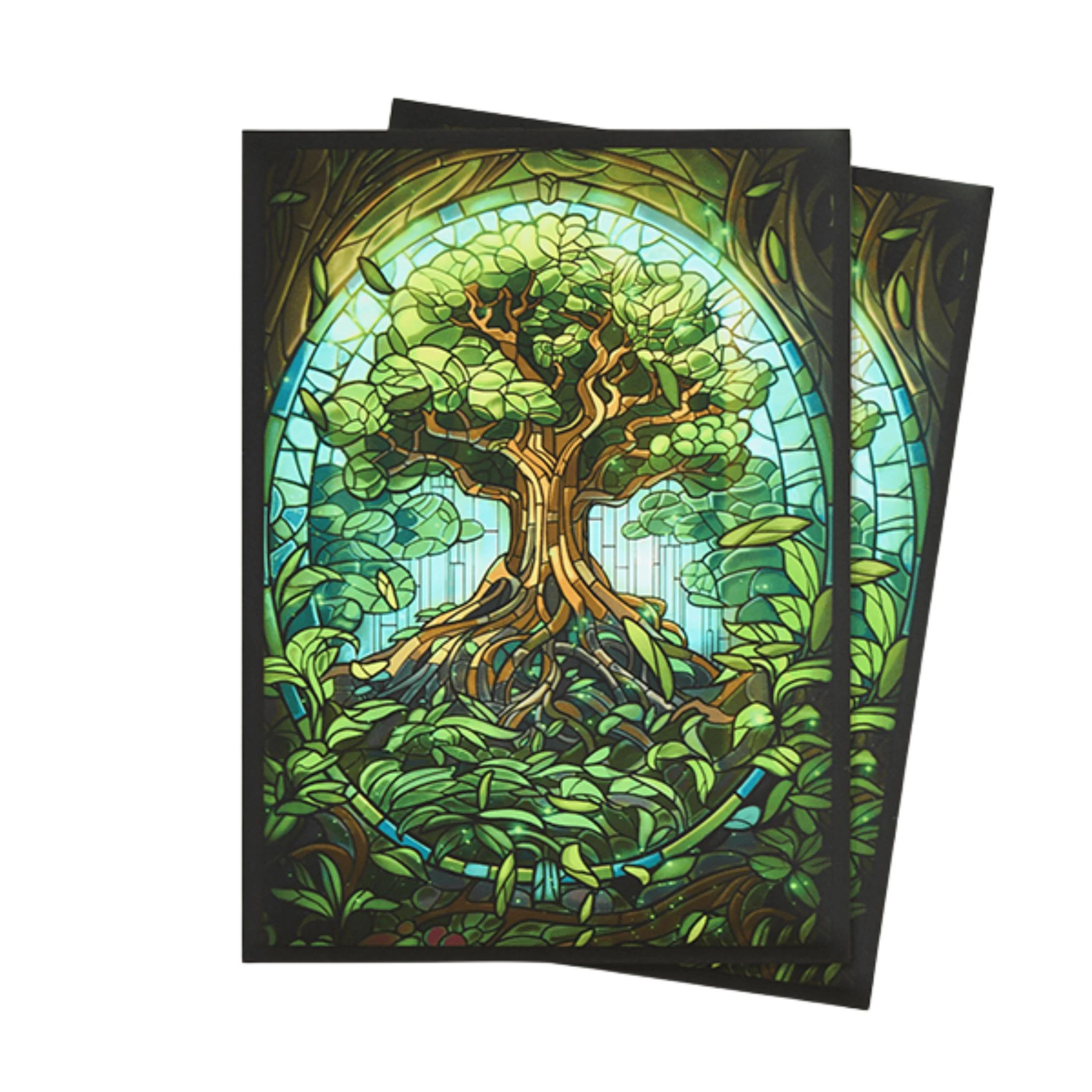 Arcane Fortress Standard Matte Stained Glass Mythical Forest Deck Protector Card Sleeves - Image 2