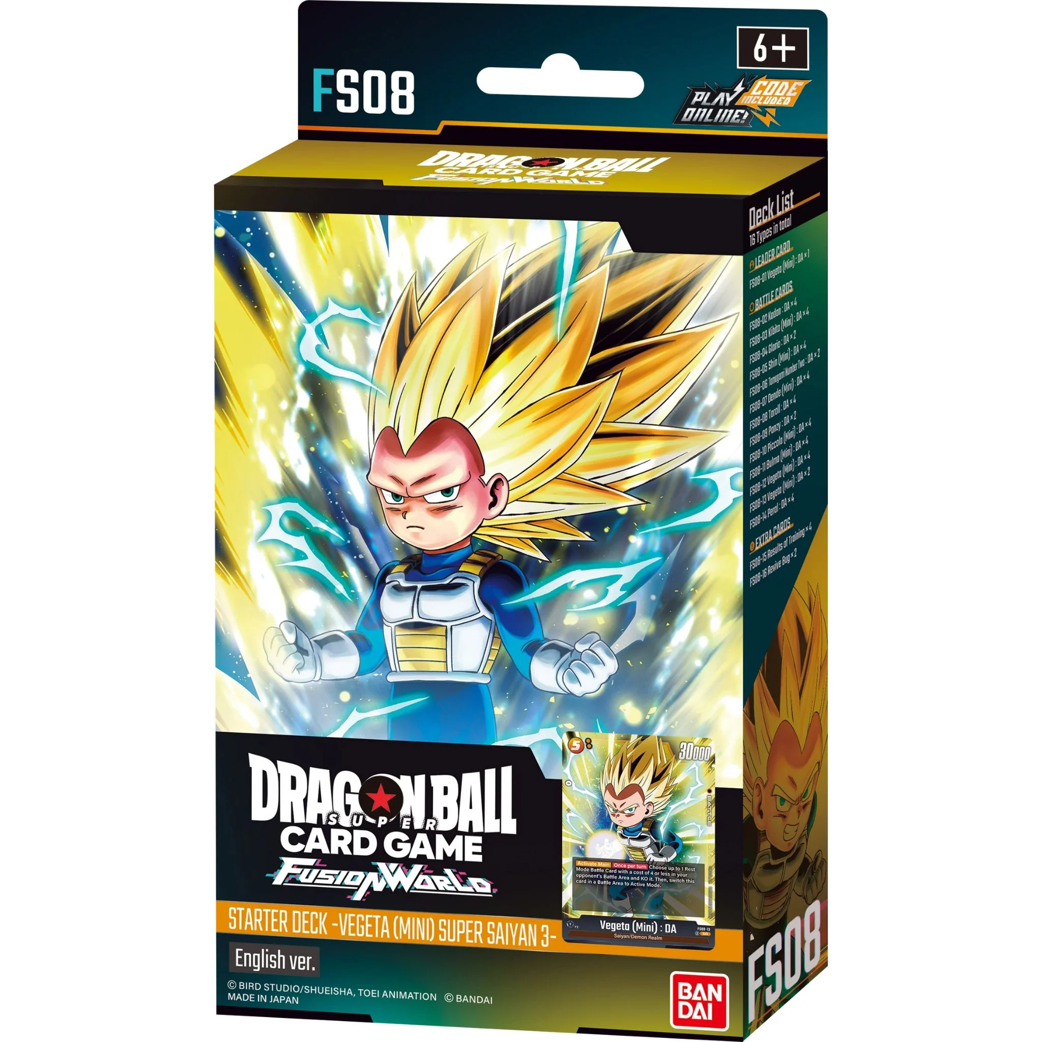 Dragon Ball Super Fusion World Vegeta Mini Super Saiyan 3 Starter Deck