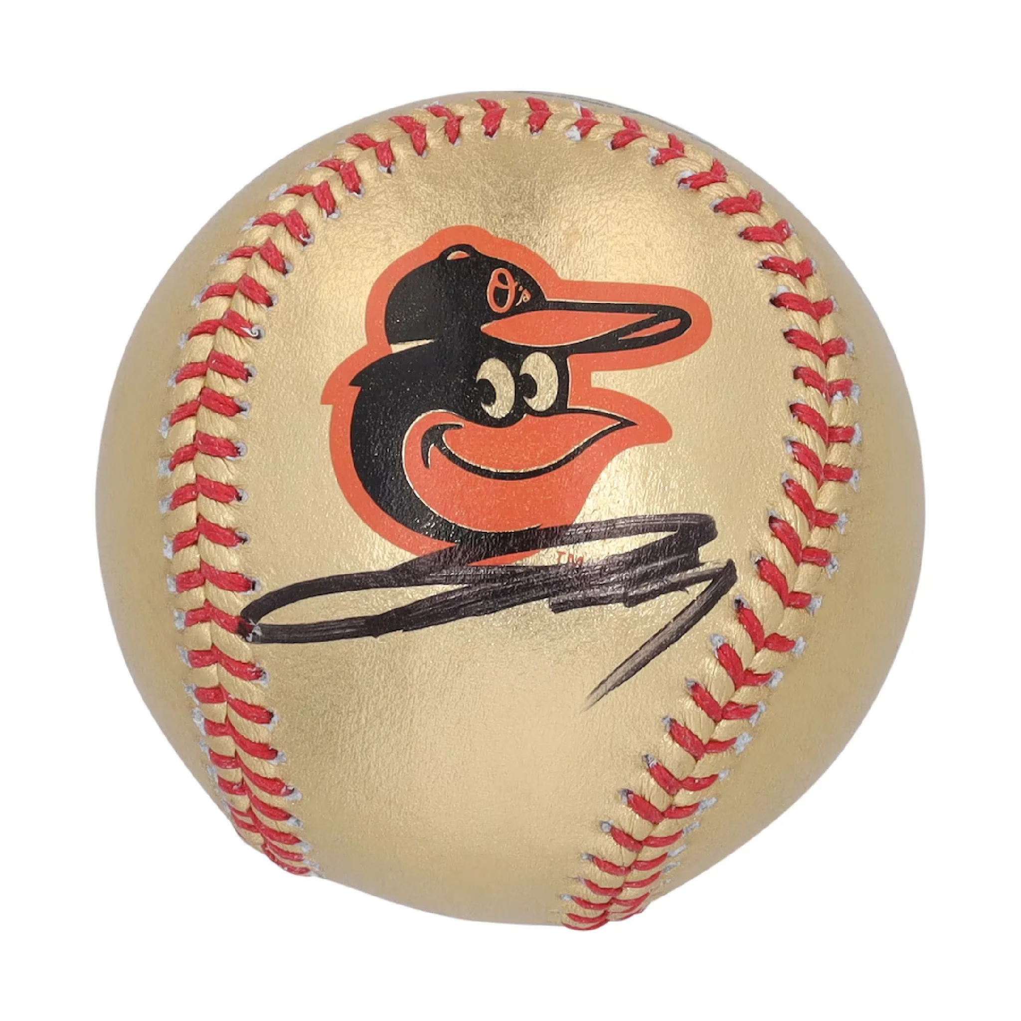 Fanatics Authentic Jackson Holliday Autographed Baltimore Orioles Gold MLB Baseball w/ Display Cube
