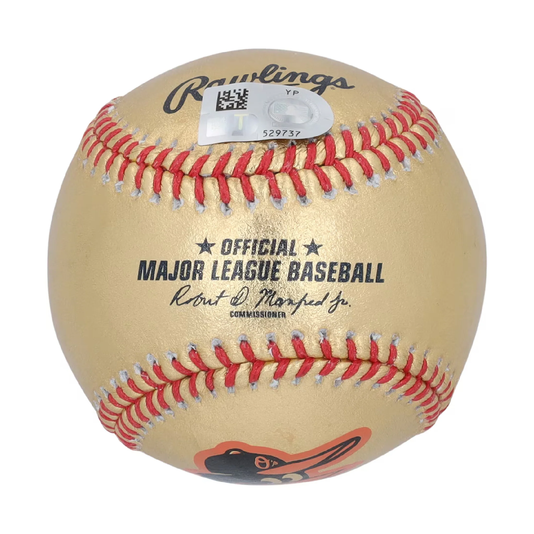 Fanatics Authentic Jackson Holliday Autographed Baltimore Orioles Gold MLB Baseball w/ Display Cube - Image 2