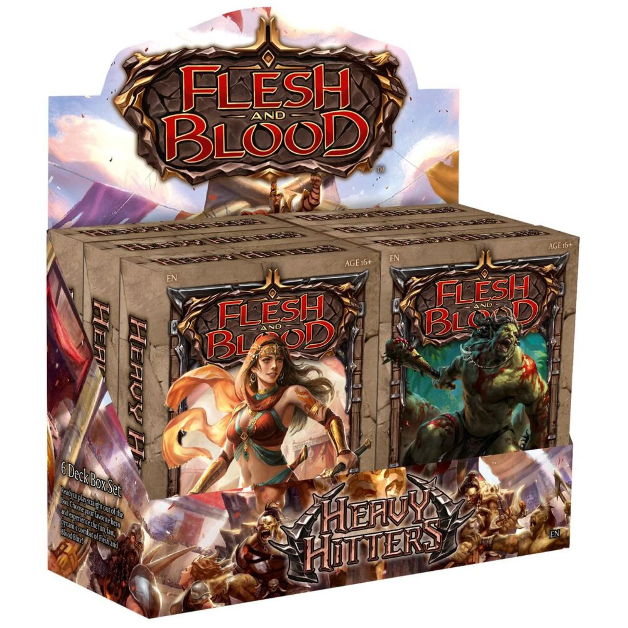 Flesh and Blood Heavy Hitters Blitz Deck Display (6 Decks)