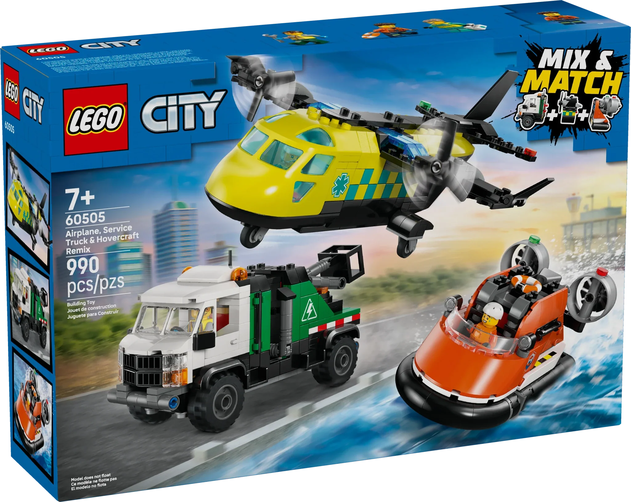 LEGO City Great Vehicles Airplane, Service Truck & Hovercraft Remix