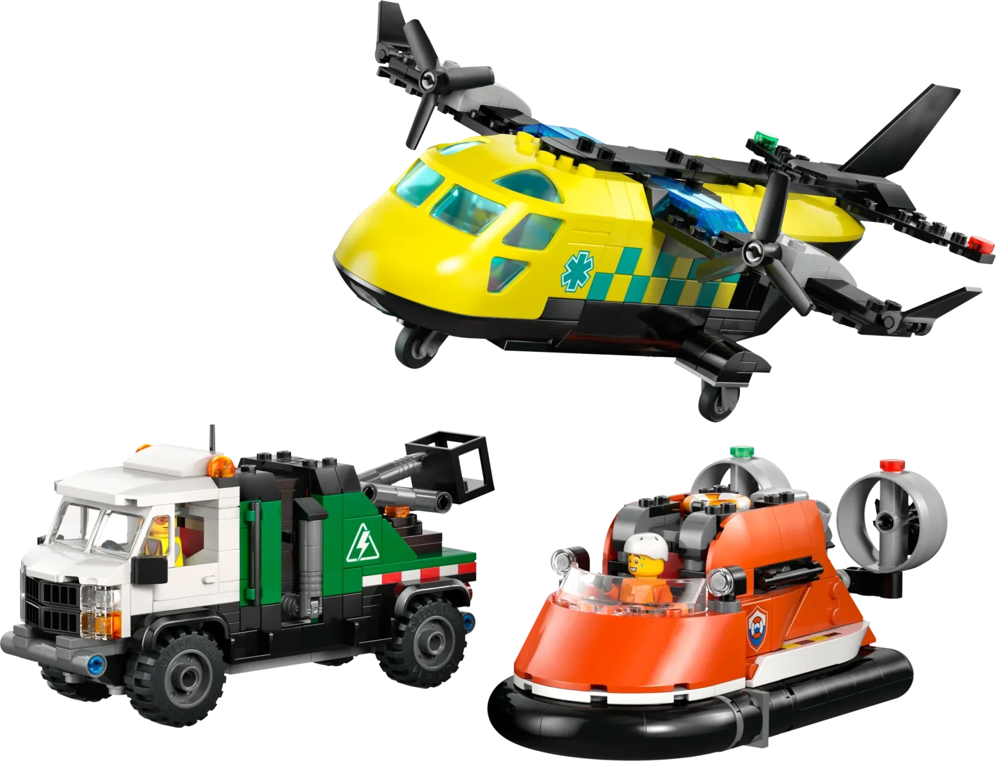 LEGO City Great Vehicles Airplane, Service Truck & Hovercraft Remix - Image 3