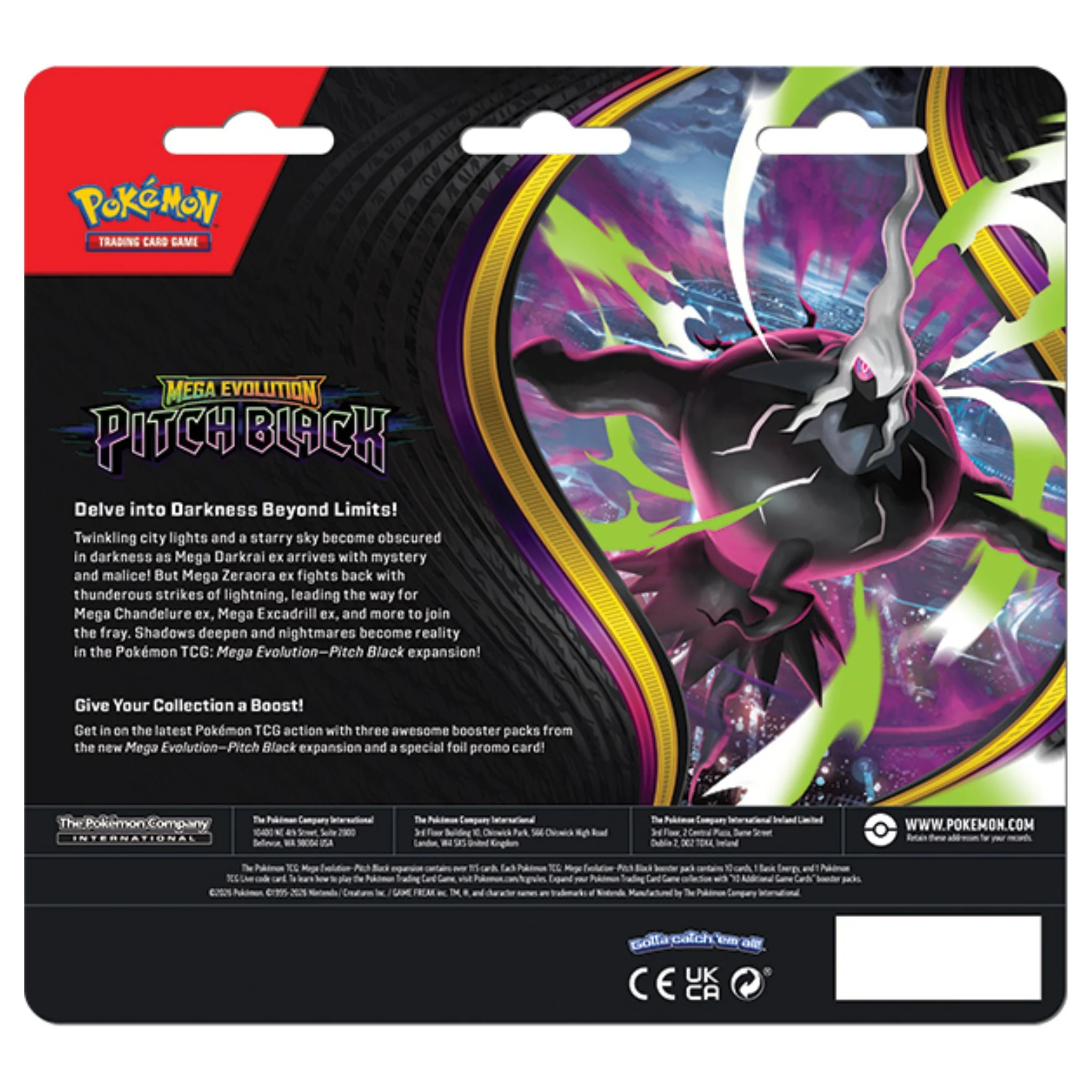Pokemon Mega Evolution Pitch Black 3-Pack Booster Blister - Image 2