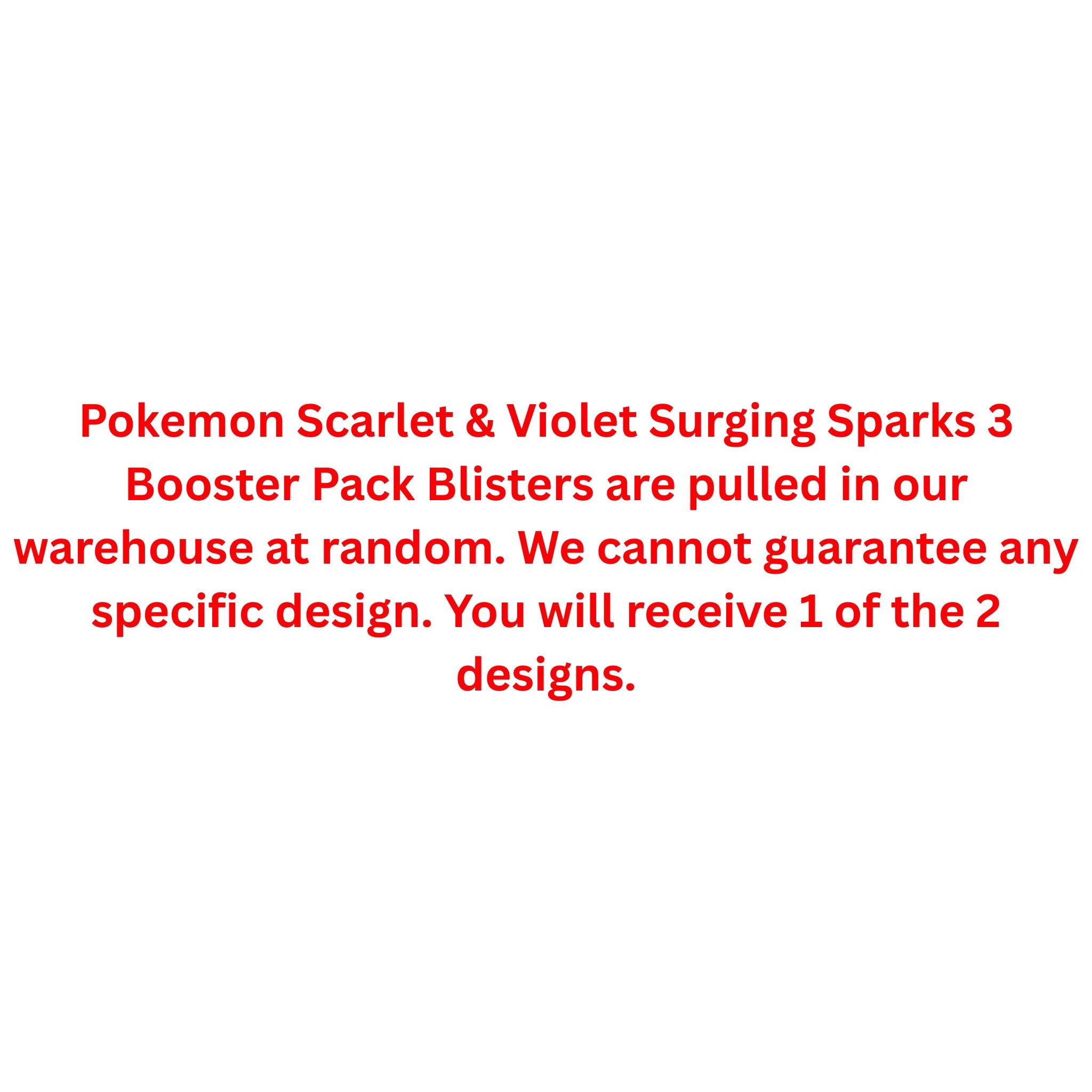 Pokemon Scarlet & Violet Surging Sparks 3 Booster Pack Blister - Image 2