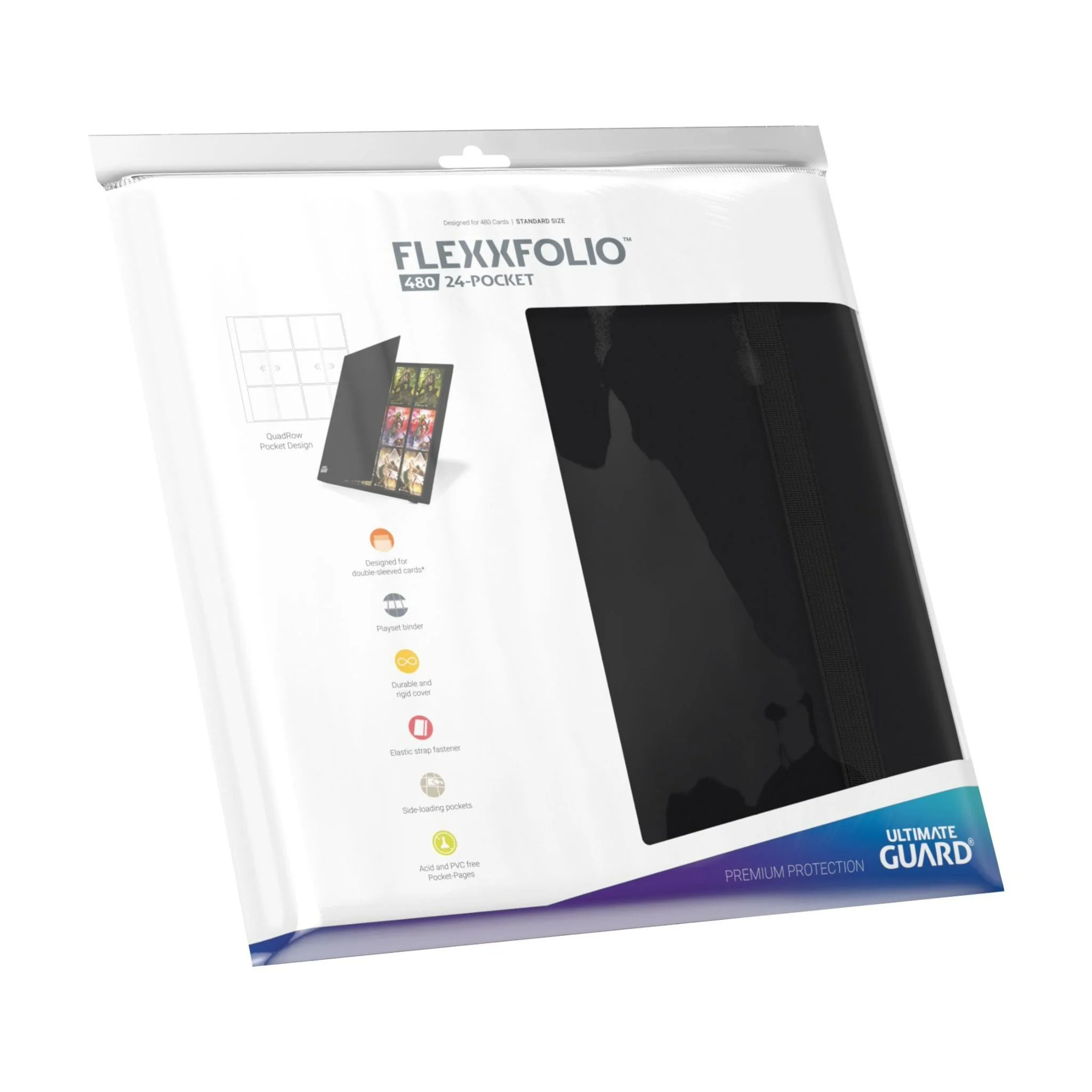 Ultimate Guard Standard 24 Pocket Quad Row Flexfolio Black Card Binder