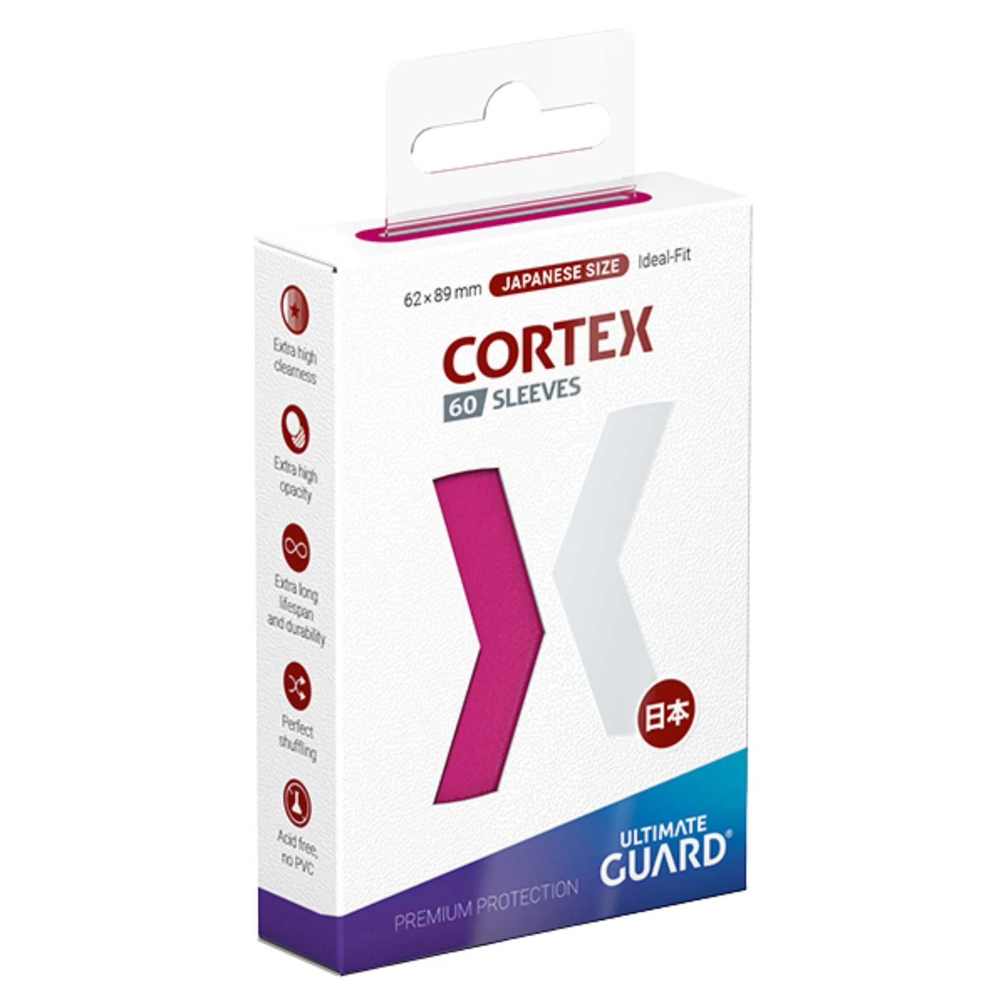 Ultimate Guard Japanese Cortex Glossy Pink Deck Protector Card Sleeves