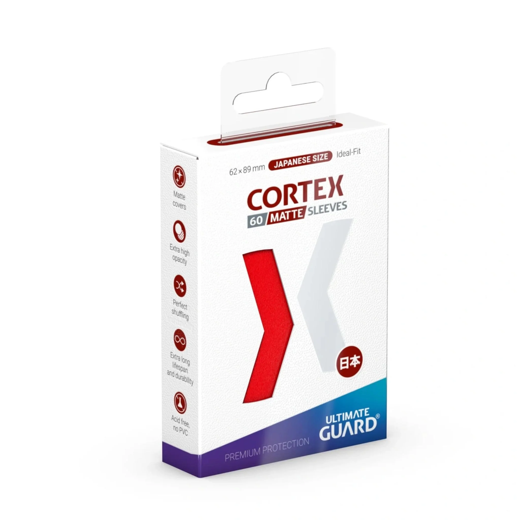 Ultimate Guard Japanese Cortex Matte Red Deck Protector Card Sleeves