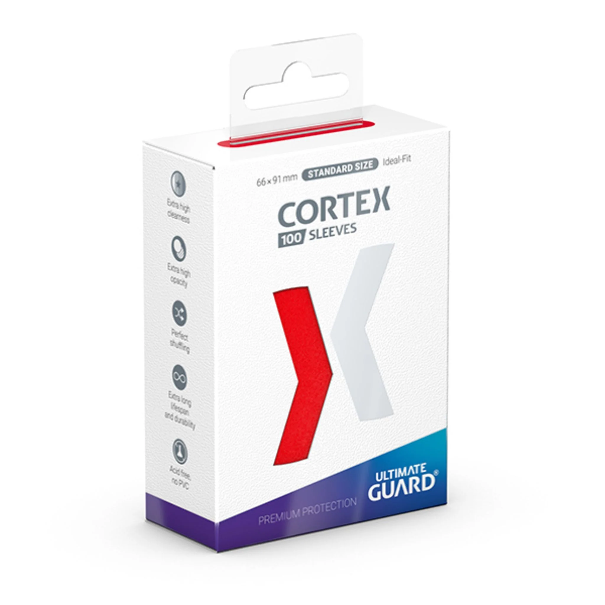 Ultimate Guard Standard Cortex Glossy Red Deck Protector Card Sleeves
