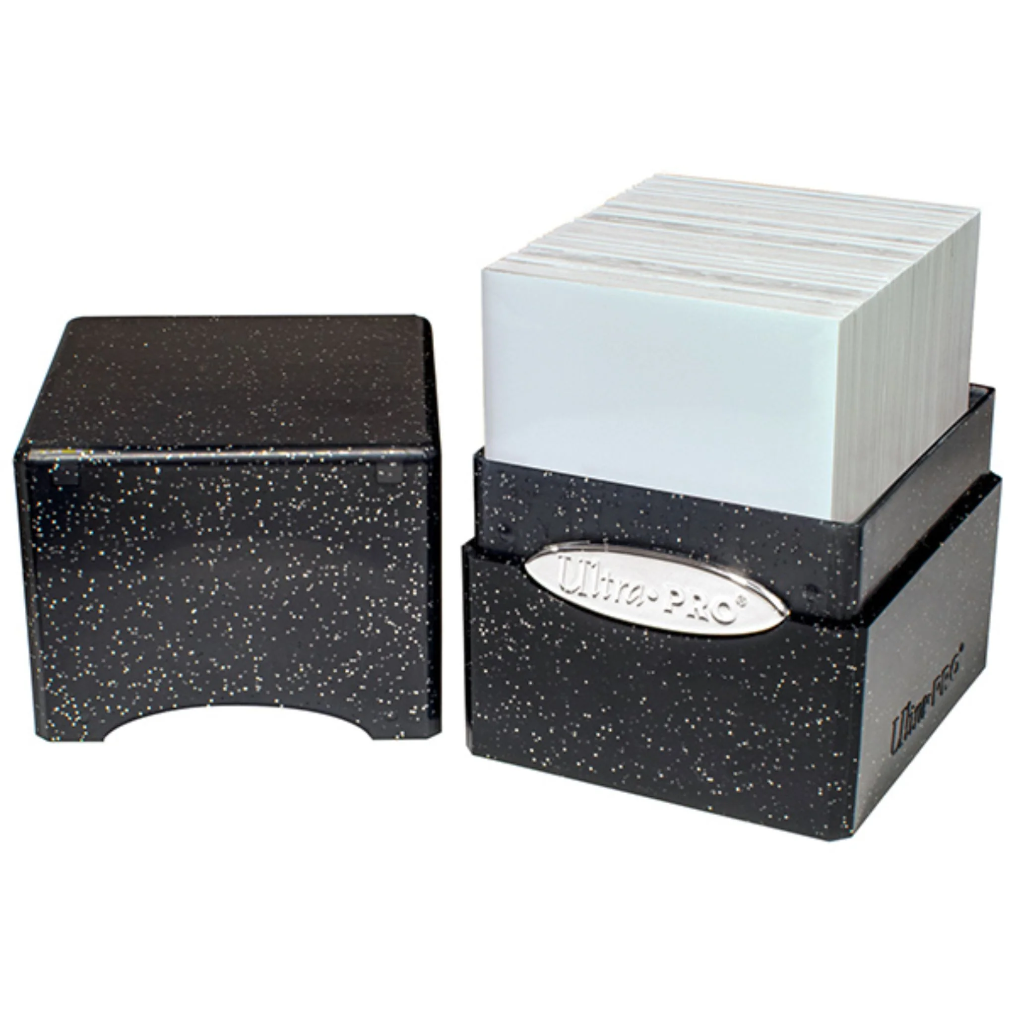 Ultra Pro Standard 100+ Satin Black Glitter Cube Deck Box - Image 2