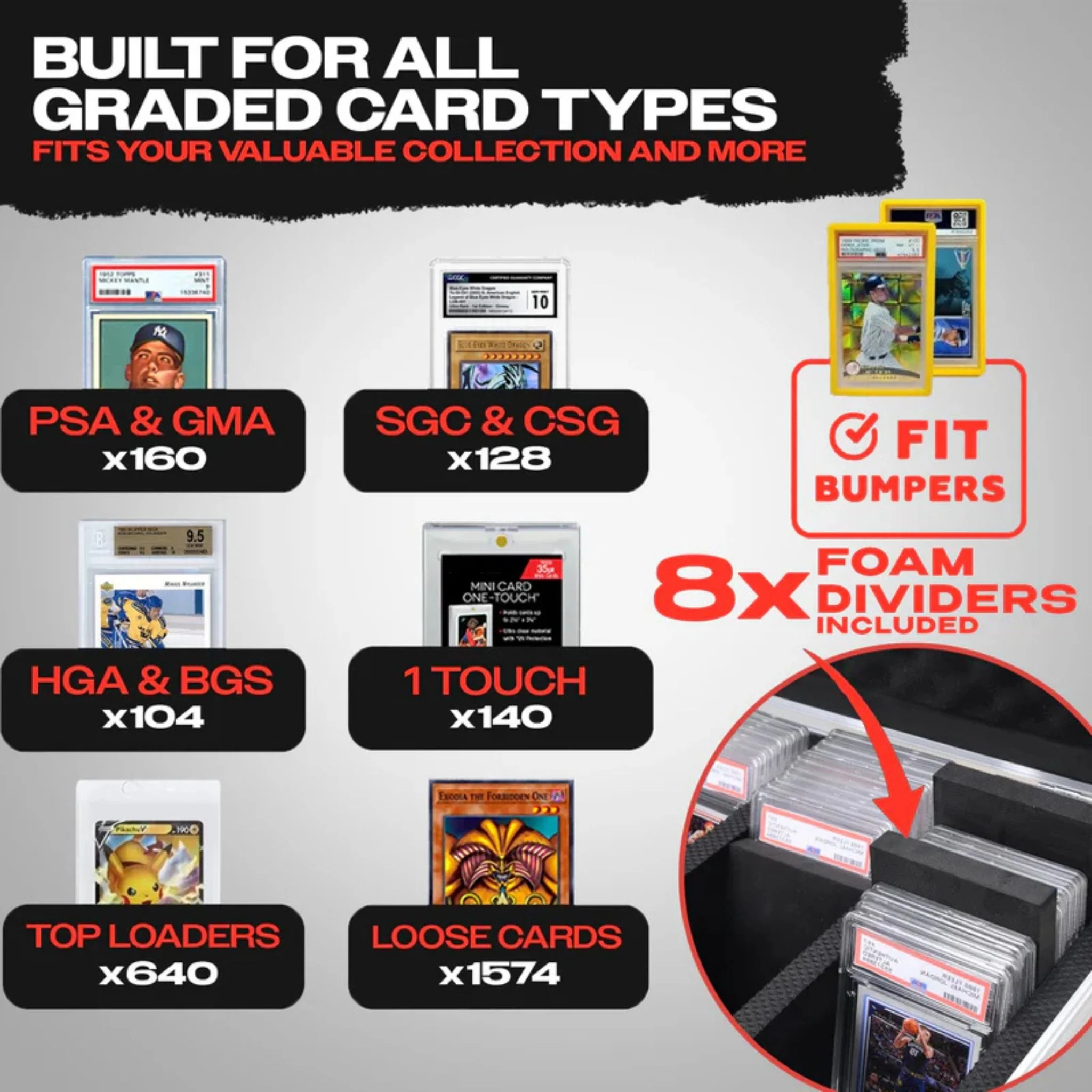 Valun 4 Row Graded Card Case - Image 2